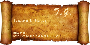 Taubert Géza névjegykártya